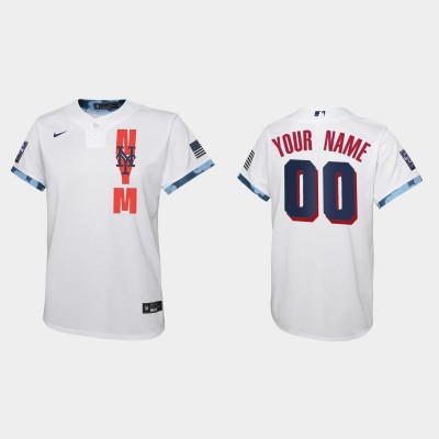 New York Mets Custom Youth 2021 Mlb All Star Game White Jersey